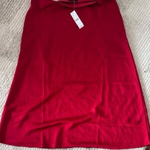 J. Crew Red Satin Slip Skirt